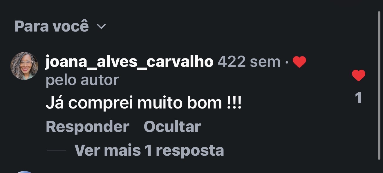 Comentário de cliente: já comprei, muito bom